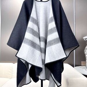 Burberry Black and Gray Cape